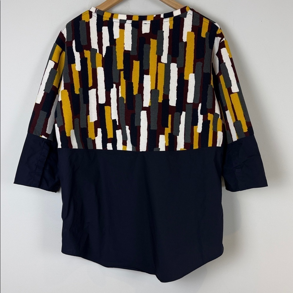 COS Multicolor Patterned Blouse with Navy Accent - Picture 4 of 9